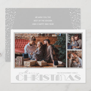 Flera Foto Silver God Jul Julkort