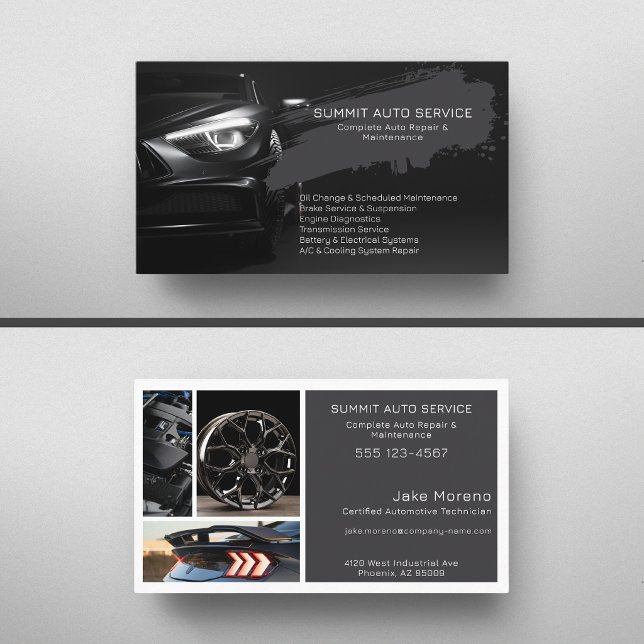 Flera foton Auto Service & Reparation Professionel Visitkort (Skapare uppladdad)