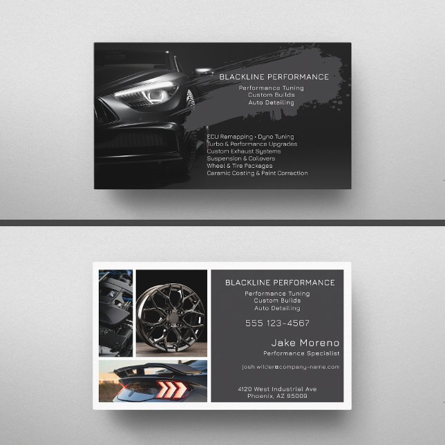 Flera foton Bildetaljering Tuning Professionell Visitkort (Skapare uppladdad)