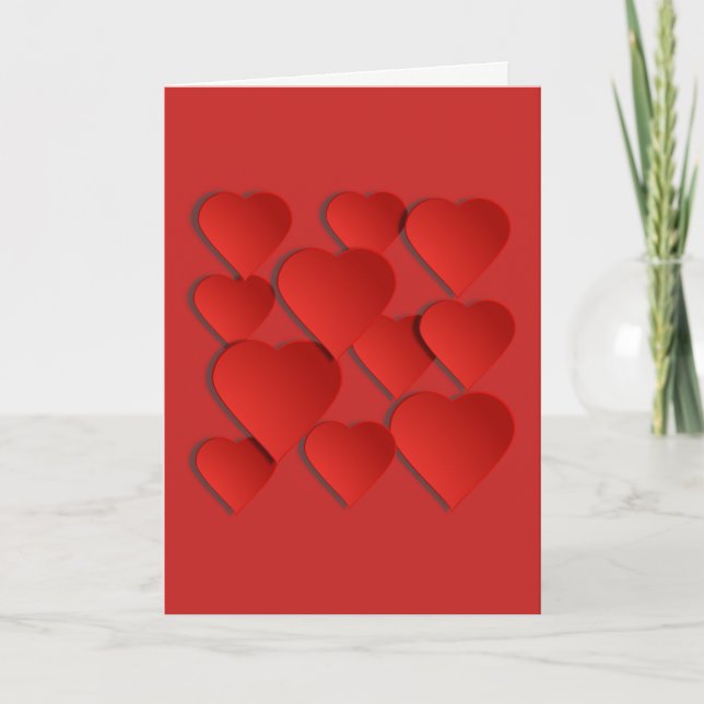 Flera Hearts Valentine Day Card Helgkort (Framsida)