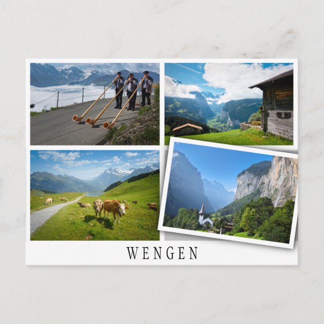 Flera landskap i Wengen Vykort (Framsida)