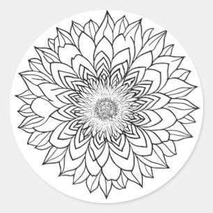 FLERA MANDALA ART FÖR MEDITATION I ANDLIG RUNT KLISTERMÄRKE