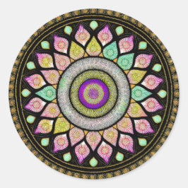 FLERA MANDALA ART FÖR MEDITATION I ANDLIG RUNT KLISTERMÄRKE