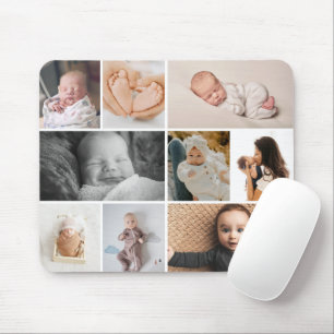 Flera ögonblicksbilder babyfoton collage musmatta