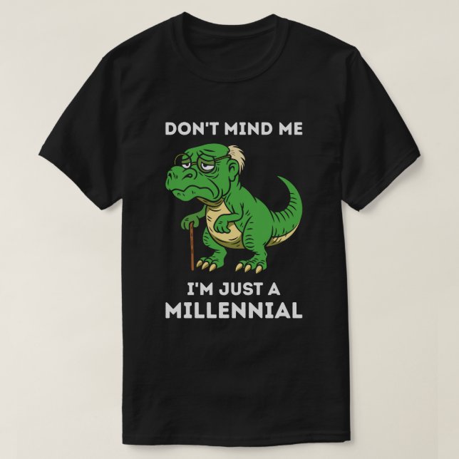 Flerårig T-Rex, rolig vektor för tecknad T Shirt (Design framsida)