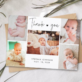 Flerbilds Handskriven Baby Shower Tacksamhetskort Vykort