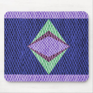 Flerblå Färg Struktur Crochet Musmatta