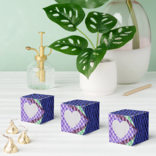 Flerblå Färg Struktur Crochet Presentaskar