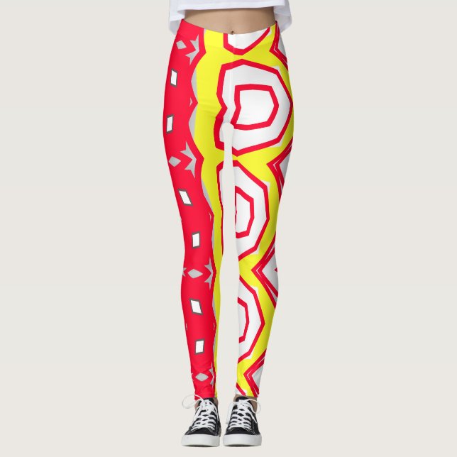 Flerfärgad abstrakt mönster "Ratti_Creative_Arts" Leggings (Framsida)