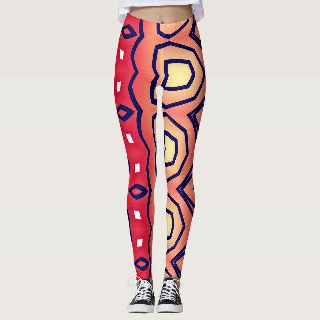 Flerfärgad abstrakt mönster "Ratti_Creative_Arts" Leggings (Framsida)