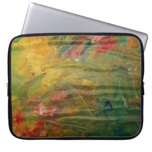 Flerfärgad abstrakt på laptop sleeve