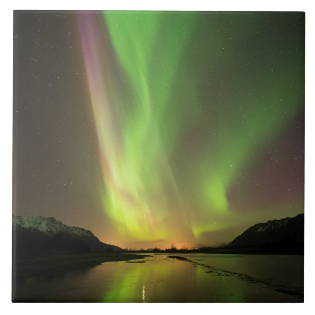 Flerfärgad Aurora Kakelplatta (Framsidan)