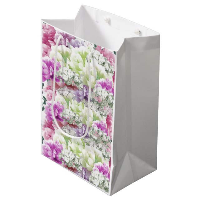 Flerfärgad blandad bukett blommor medium presentpå (Framsidan Vinklad)