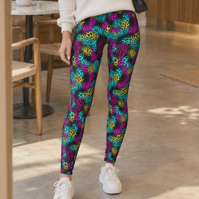 Flerfärgad blandad djurtryck leggings (Skapare uppladdad)