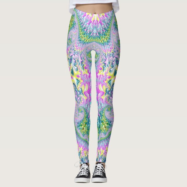 ~ Flerfärgad Blommigt ~ Original Leggings (Framsida)