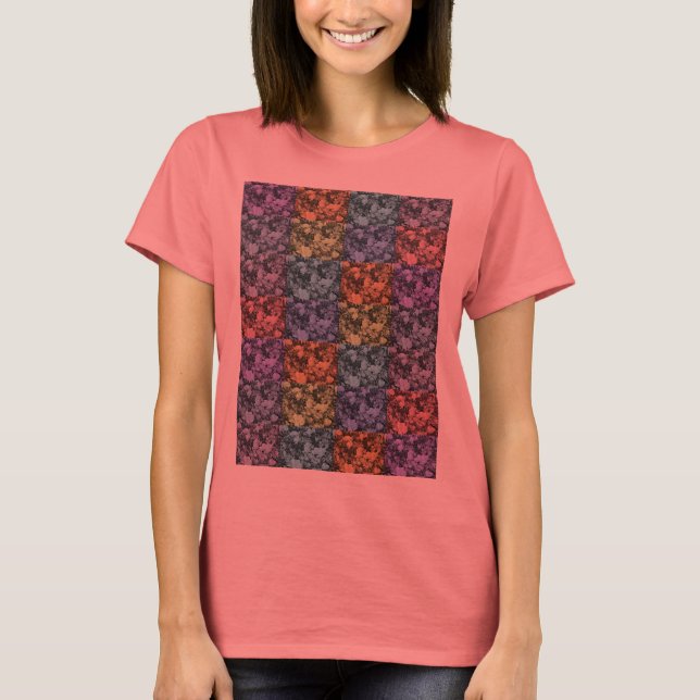 Flerfärgad Blommigt - skiva T Shirt (Framsida)