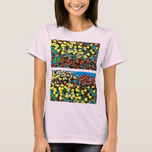 Flerfärgad Blommigt - skiva T Shirt