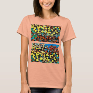 Flerfärgad Blommigt - skiva T Shirt