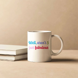 Flerfärgad cool skrift och sassy uttryck kaffemugg