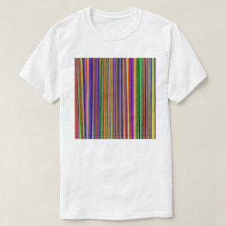 Flerfärgad design på vit t-shirt