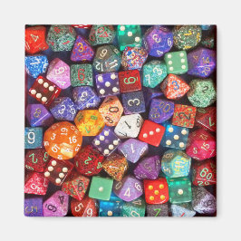 flerfärgad dice magnet