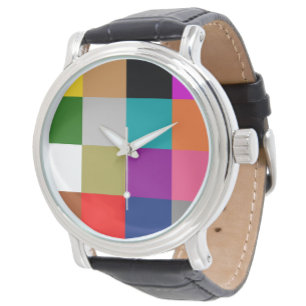 Flerfärgad djärv färgblockdesign armbandsur