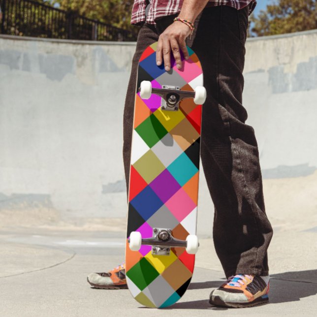 Flerfärgad djärv färgblockdesign  mini skateboard bräda 18,5 cm (Skapare uppladdad)