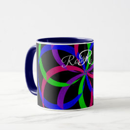 Flerfärgad figur 8 Geometrisk kaffemugg