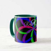 Flerfärgad figur 8 Geometrisk kaffemugge