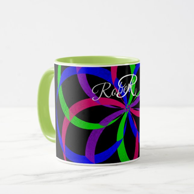 Flerfärgad figur 8 Geometrisk kaffemugge Mugg (Framsida vänster)