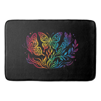 Flerfärgad fjäril badmatta badrumsmatta