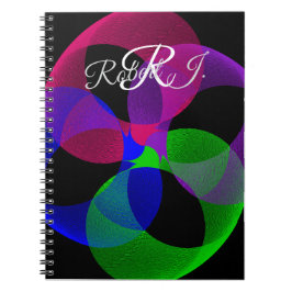 Flerfärgad Fusion Geometrisk Spiral Anteckningsbok