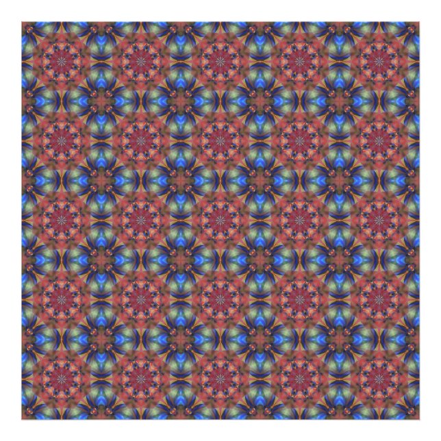 Flerfärgad Geo-regnbåge-rut-effekt-mönster Fototryck (Framsidan)