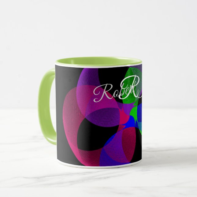 Flerfärgad Geometrisk Fusion Kaffe Mugg (Framsida vänster)
