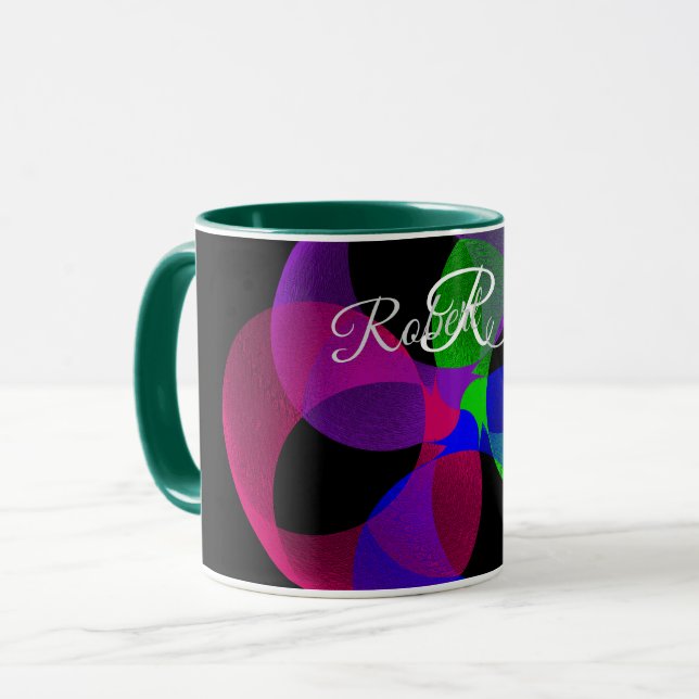 Flerfärgad Geometrisk Fusion Kaffe Mugg (Framsida vänster)