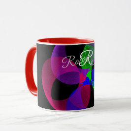 Flerfärgad geometrisk fusion kaffekopp