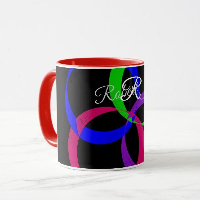 Flerfärgad geometrisk kaffekopp med utbytesbara mö (Framsida vänster)