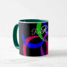 Flerfärgad geometrisk kaffemugg med utbytesbara mö