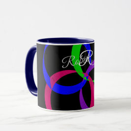 Flerfärgad geometrisk kaffemugg med utbytesbara mö