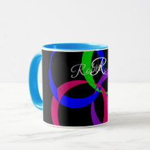 Flerfärgad geometrisk kaffemugg med utbytesbara mö