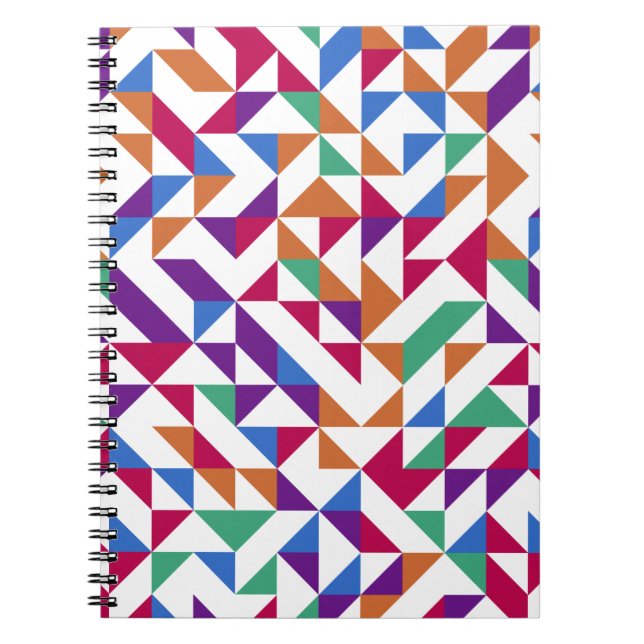 Flerfärgad geometrisk sömlös Mönster Anteckningsbok (Framsidan)