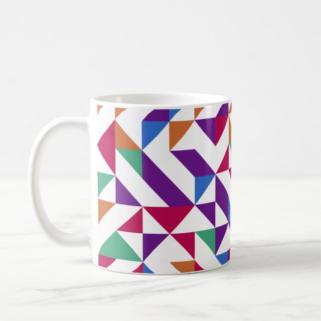 Flerfärgad geometrisk sömlös Mönster Kaffemugg (Vänster)
