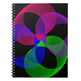 Flerfärgad geometrisk spiral anteckningsbok