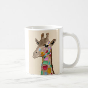 Flerfärgad giraffe kaffemugg