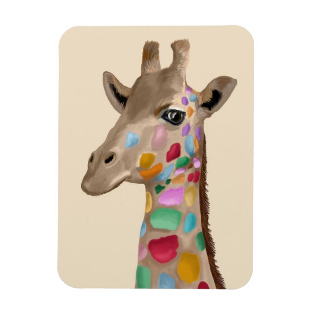 Flerfärgad giraffe magnet (Vertikal)