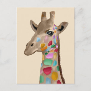 Flerfärgad giraffe vykort