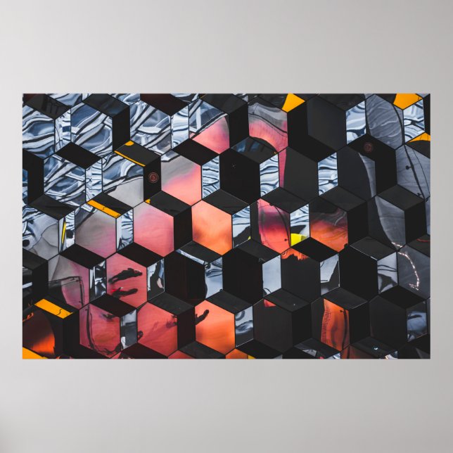 Flerfärgad gyllene timme poster (Framsidan)