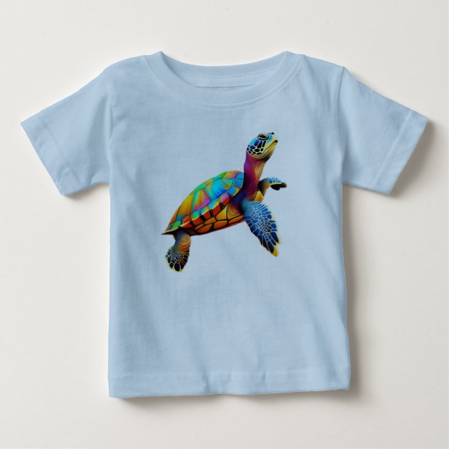 Flerfärgad havssköldpadda t shirt (Framsida)