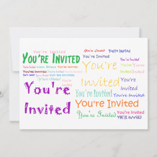 Flerfärgad inbjudan för "Du är inbjuden" part