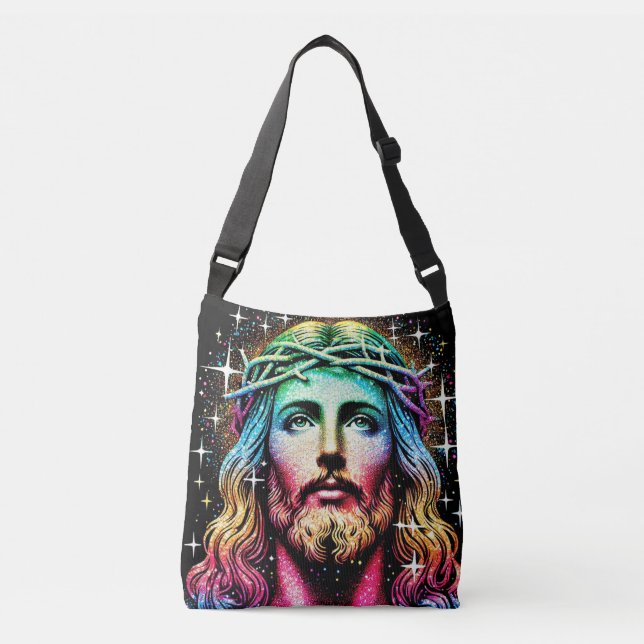 Flerfärgad Jesus väska! Axelväska (Framsida)
